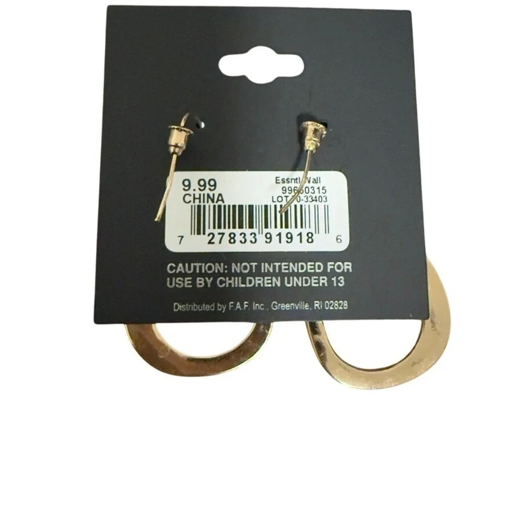 Fashion Jewelry Women's‎ Gold Tone Teardrop Hoop Earrings Dangle